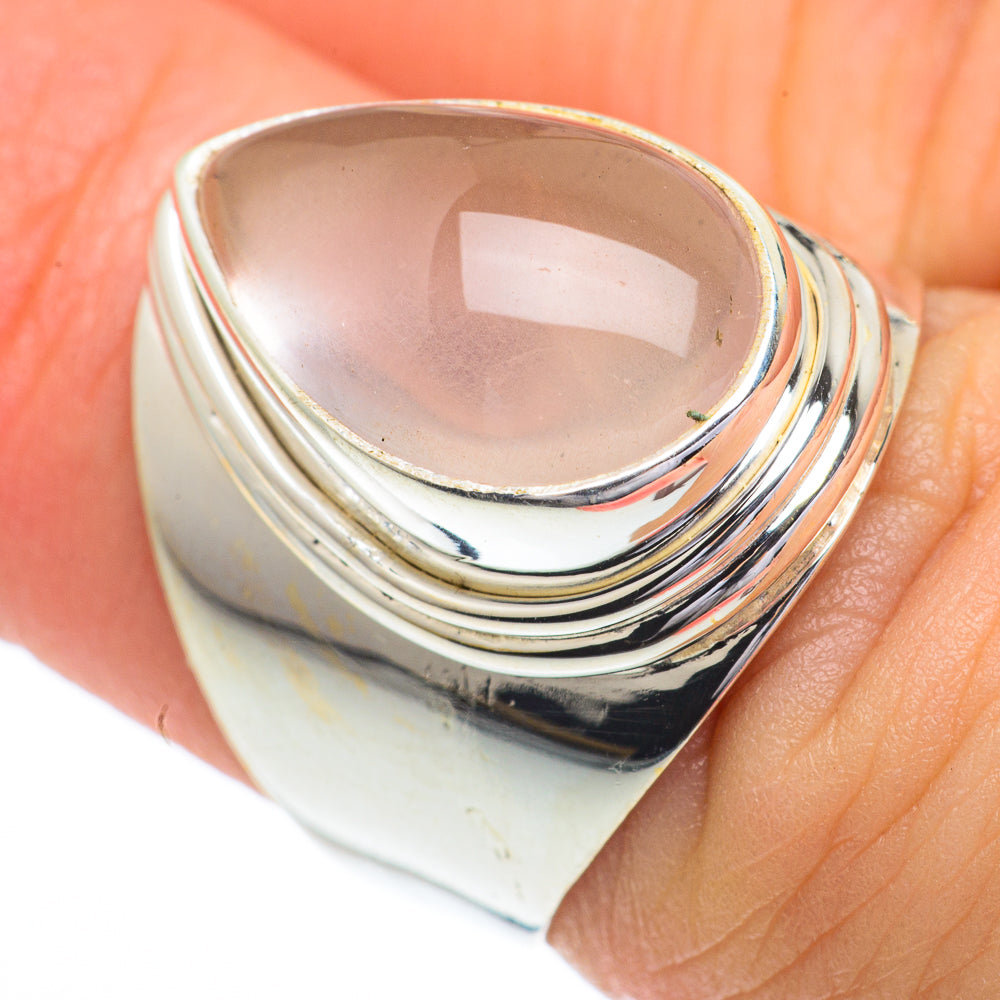 Rose Quartz Rings handcrafted by Anasilvercos - RING62900