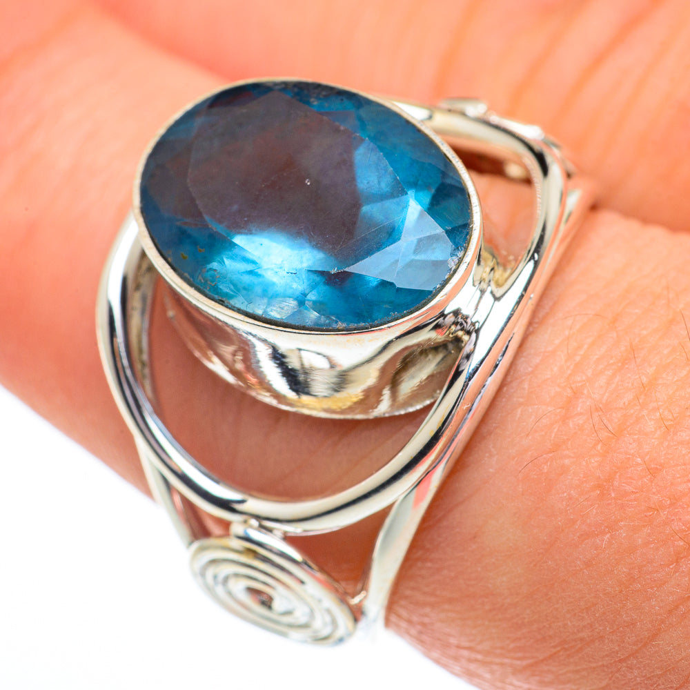 Blue Fluorite Rings handcrafted by Anasilvercos - RING62913