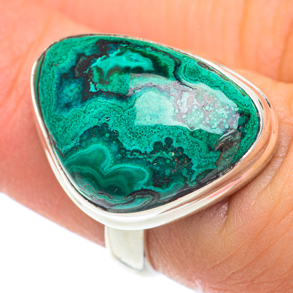 Malachite In Chrysocolla Rings handcrafted by Anasilvercos - RING62915