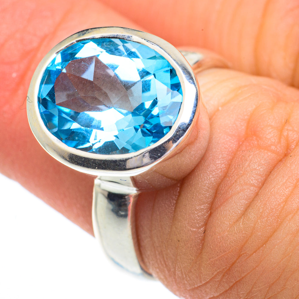 Blue Topaz Rings handcrafted by Anasilvercos - RING62927