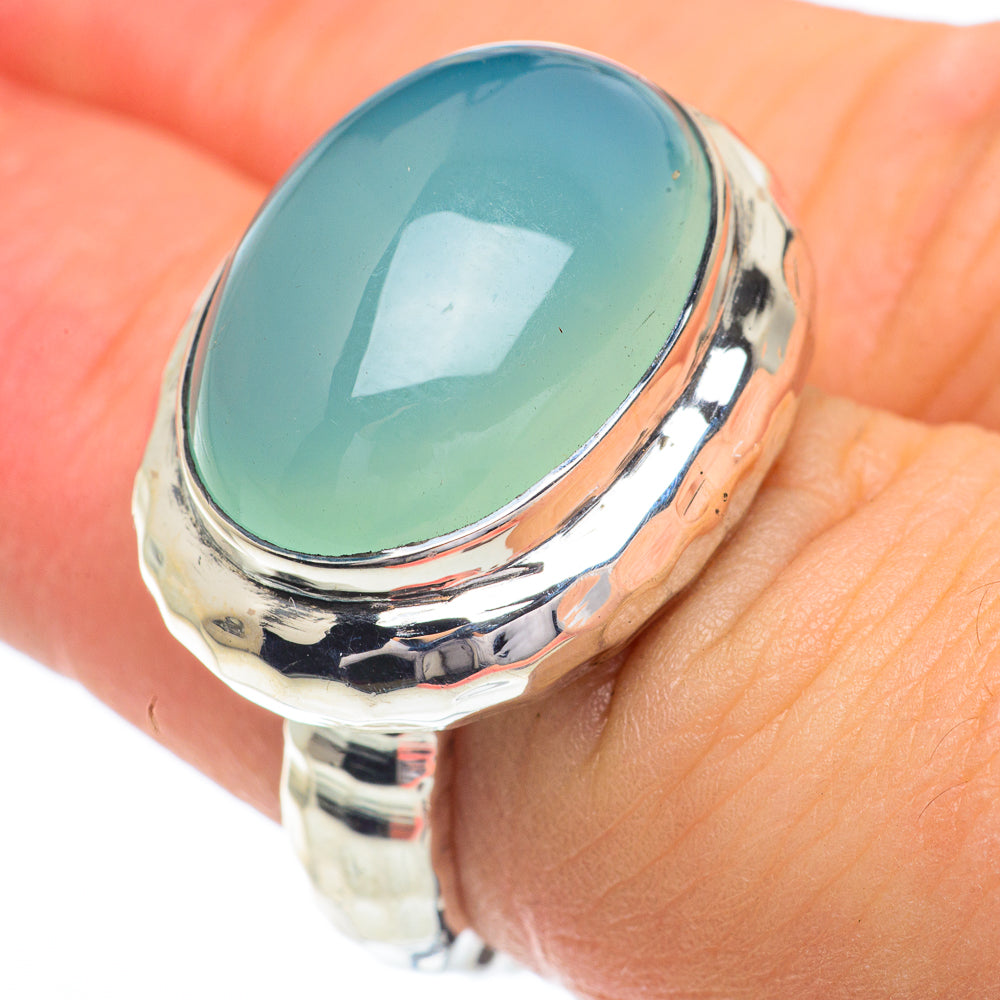 Aqua Chalcedony Rings handcrafted by Anasilvercos - RING62928