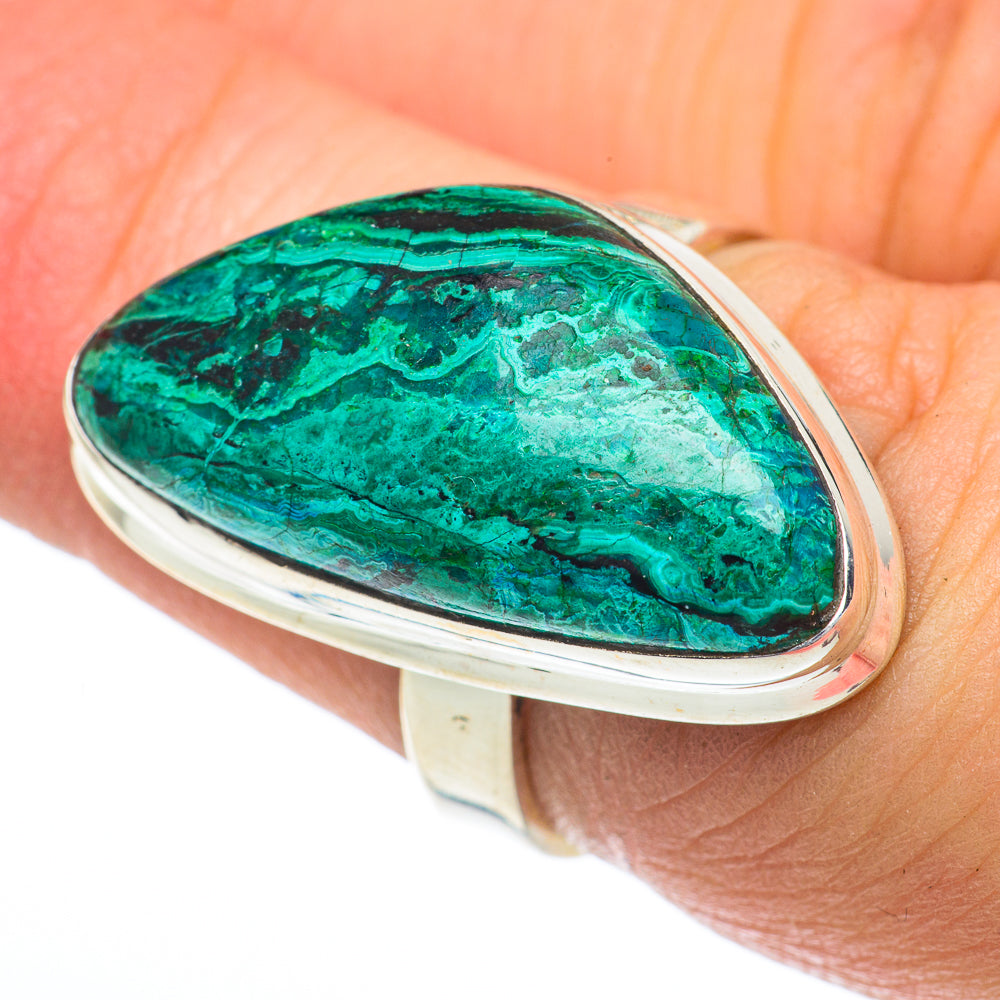 Malachite In Chrysocolla Rings handcrafted by Anasilvercos - RING62981