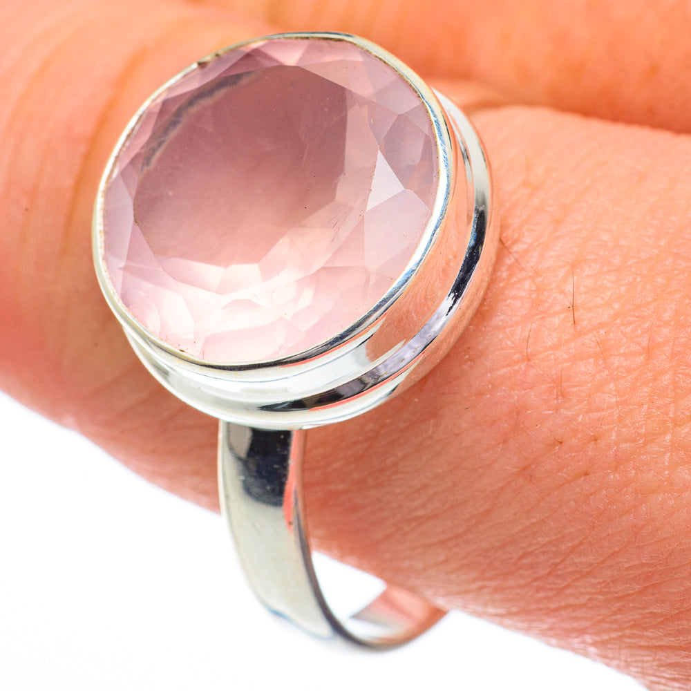 Rose Quartz Rings handcrafted by Anasilvercos - RING63003