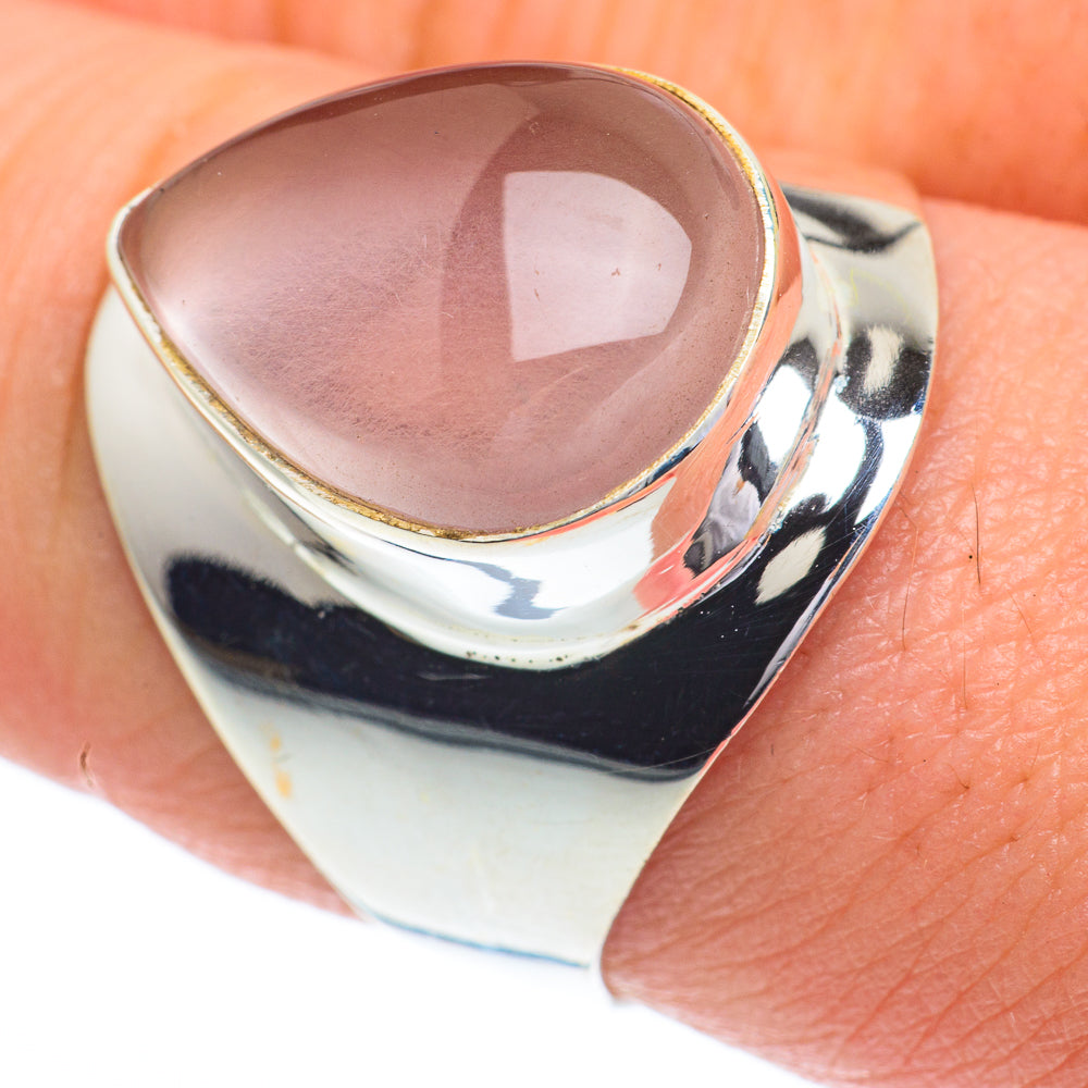 Rose Quartz Rings handcrafted by Anasilvercos - RING63012