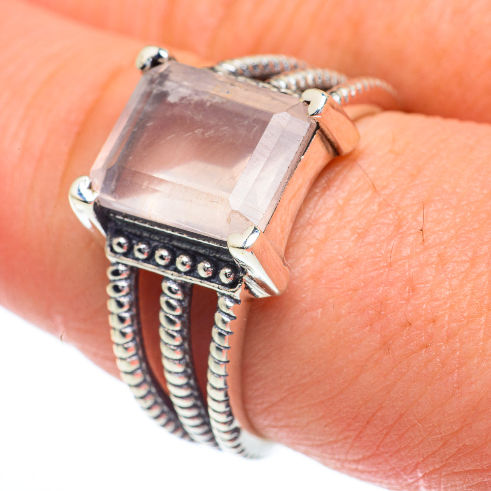 Rose Quartz Rings handcrafted by Anasilvercos - RING63014