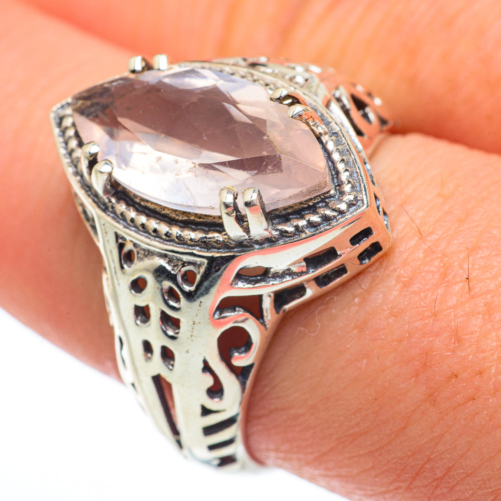 Rose Quartz Rings handcrafted by Anasilvercos - RING63015