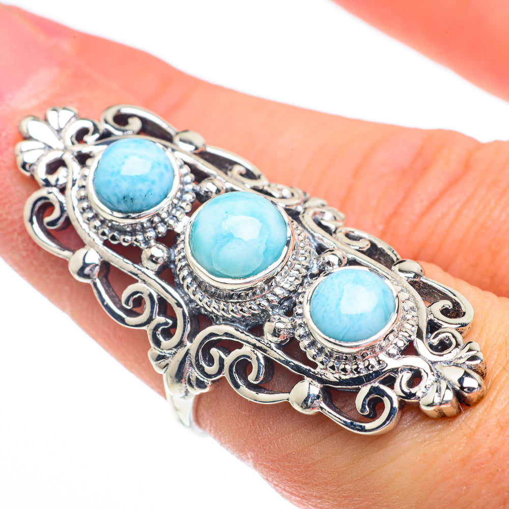 Larimar Rings handcrafted by Anasilvercos - RING63056
