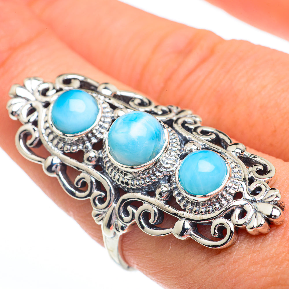 Larimar Rings handcrafted by Anasilvercos - RING63081