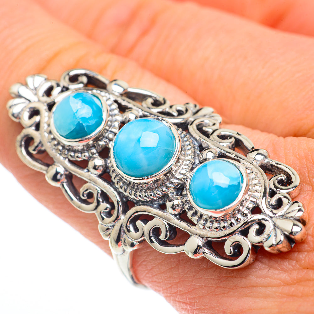 Larimar Rings handcrafted by Anasilvercos - RING63087