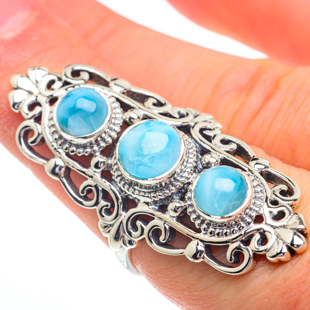 Larimar Rings handcrafted by Anasilvercos - RING63103