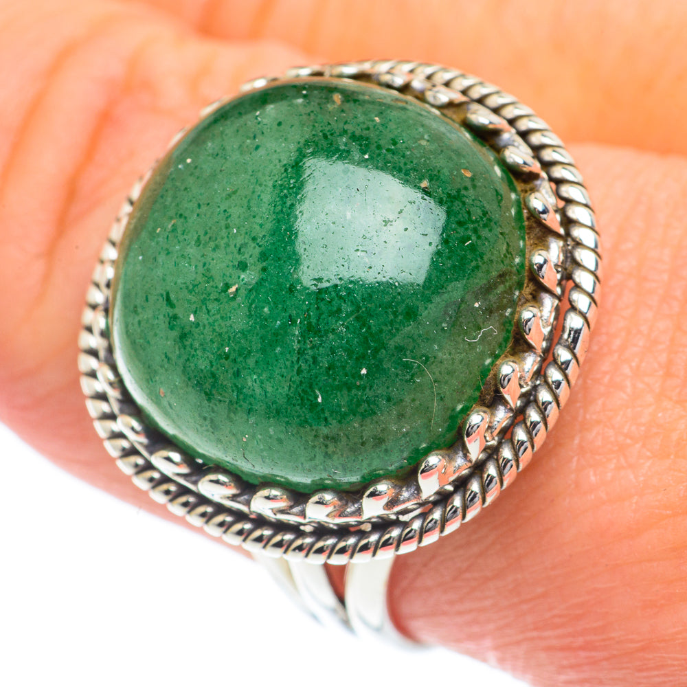 Green Aventurine Rings handcrafted by Anasilvercos - RING63119