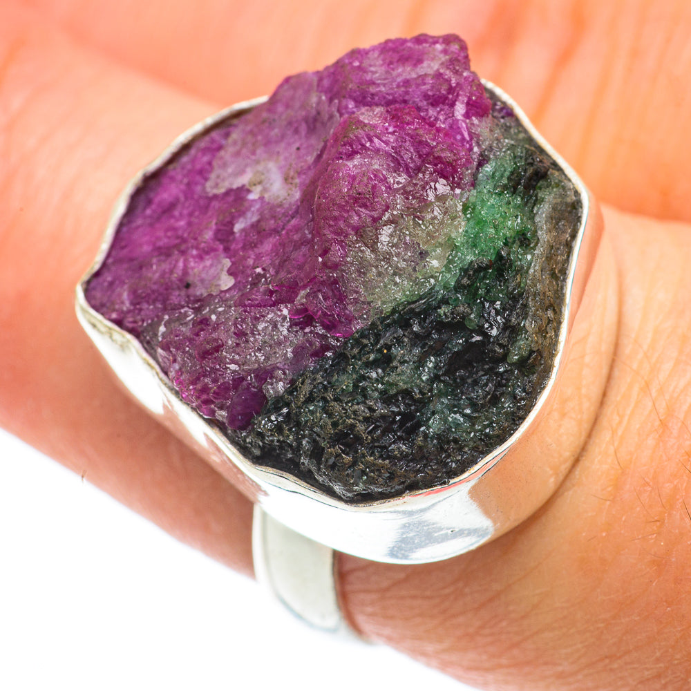 Ruby Zoisite Rings handcrafted by Anasilvercos - RING63192
