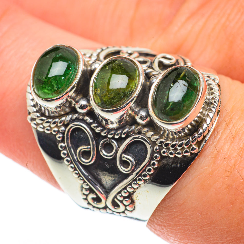 Green Tourmaline Rings handcrafted by Anasilvercos - RING63364