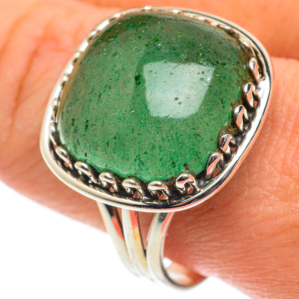 Green Aventurine Rings handcrafted by Anasilvercos - RING63411