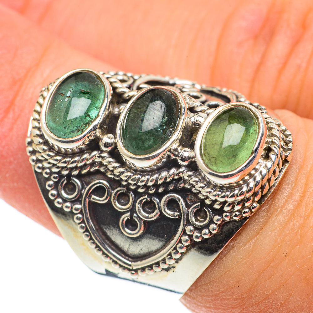 Green Tourmaline Rings handcrafted by Anasilvercos - RING63429