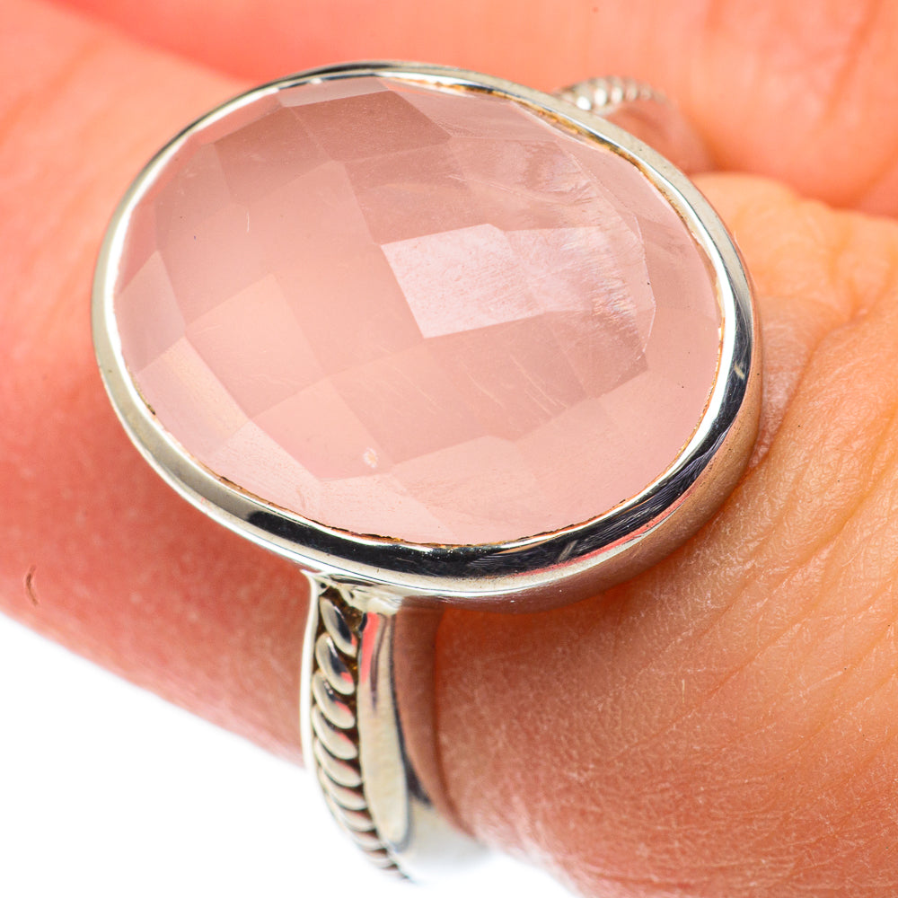 Rose Quartz Rings handcrafted by Anasilvercos - RING63455