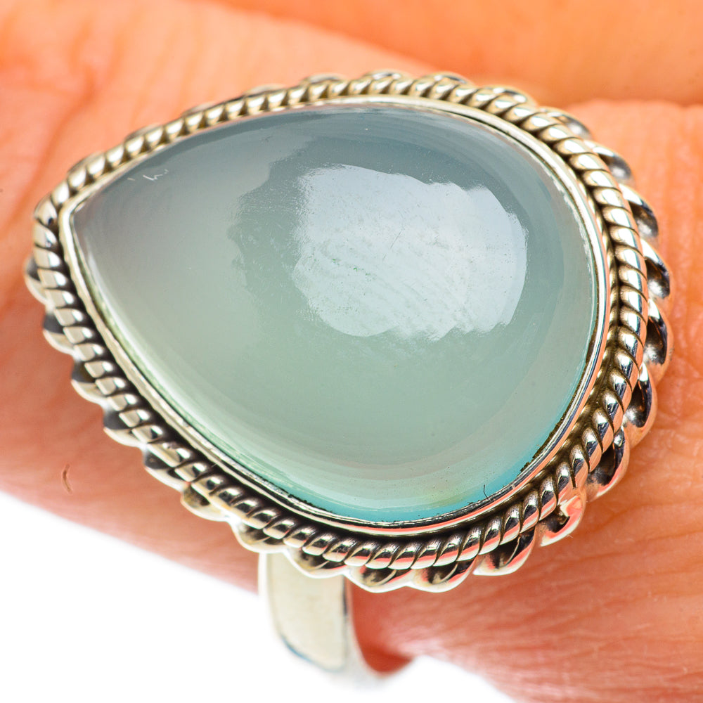 Aqua Chalcedony Rings handcrafted by Anasilvercos - RING63485