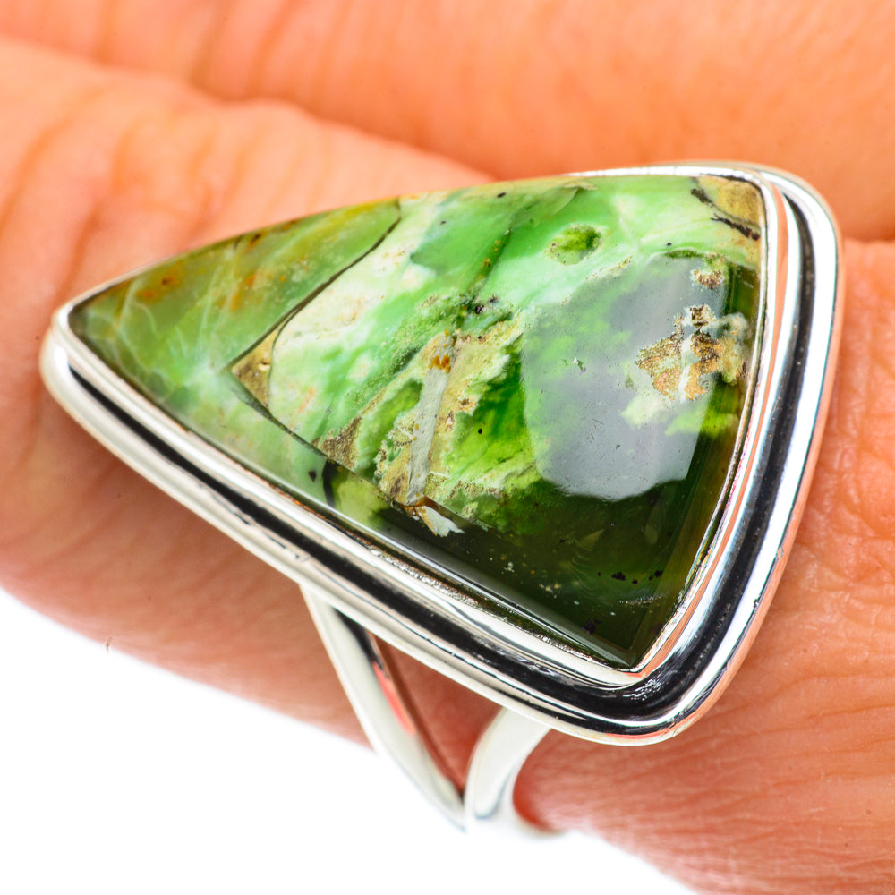 Australian Green Opal Rings handcrafted by Anasilvercos - RING63600