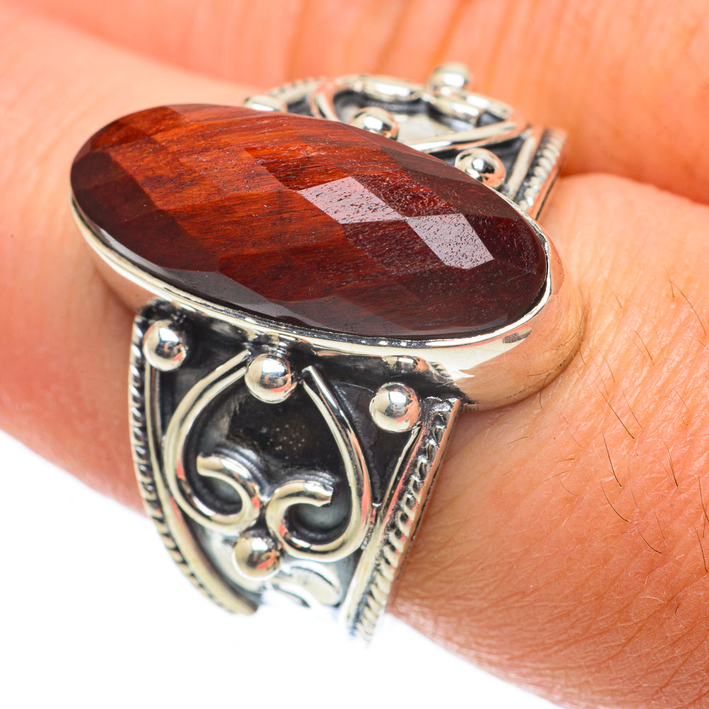 Red Tiger Eye Rings handcrafted by Anasilvercos - RING63647