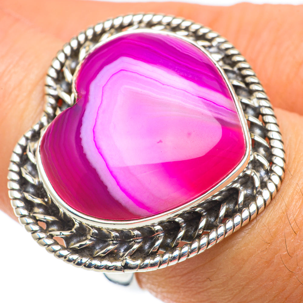 Pink Botswana Agate Rings handcrafted by Anasilvercos - RING63941