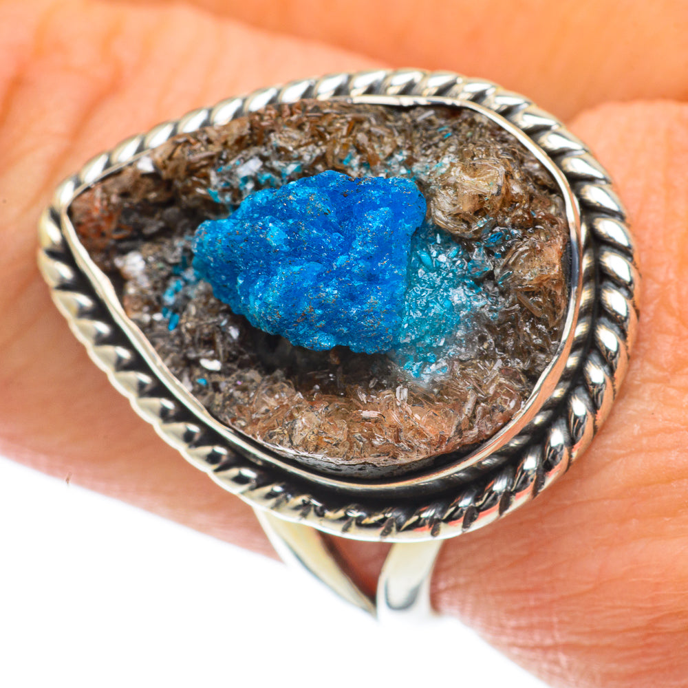 Cavansite Crystal Rings handcrafted by Anasilvercos - RING63949