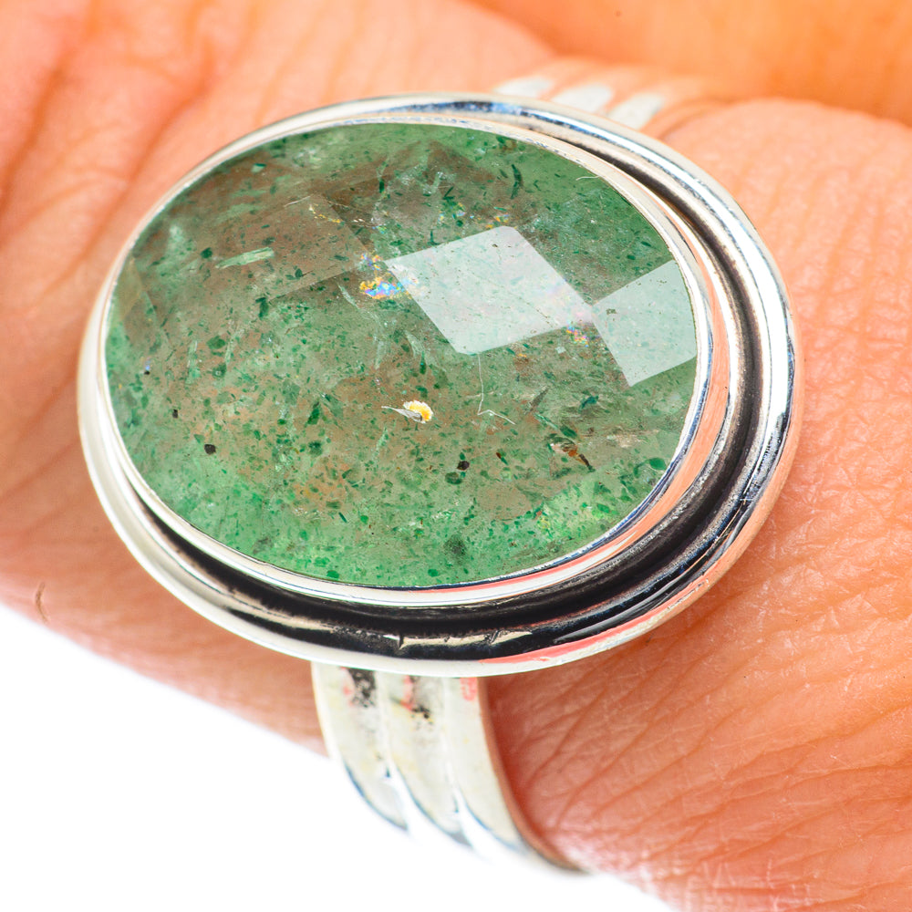 Green Aventurine Rings handcrafted by Anasilvercos - RING63952