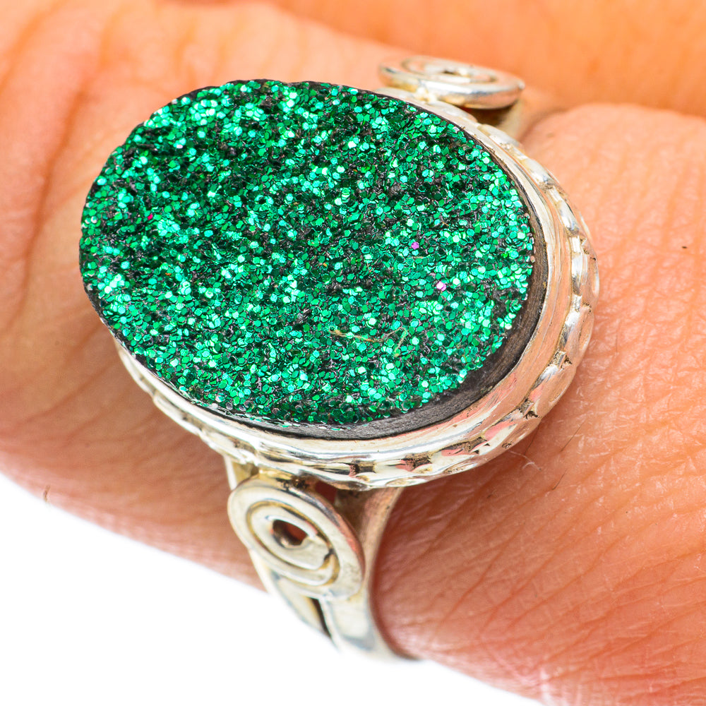 Green Tourmaline In Quartz Rings handcrafted by Anasilvercos - RING63986