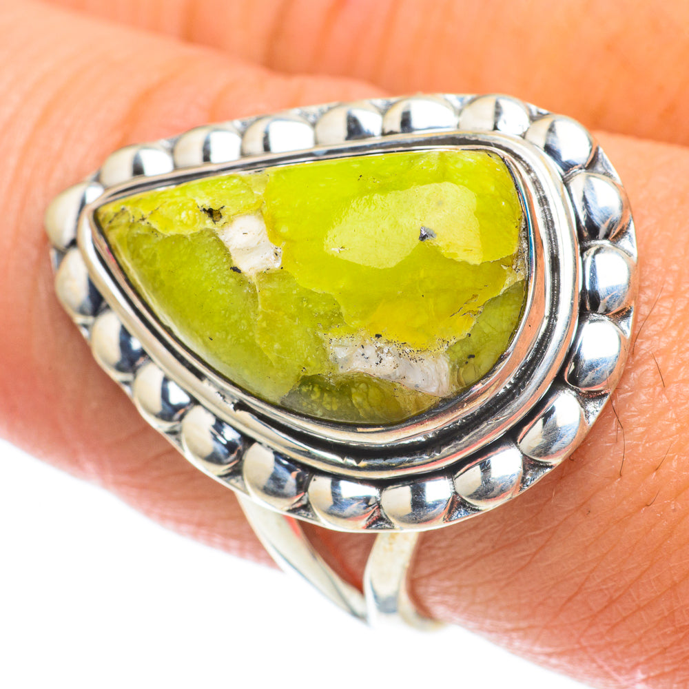 African Green Opal Rings handcrafted by Anasilvercos - RING64020