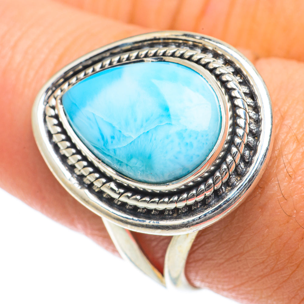Larimar Rings handcrafted by Anasilvercos - RING64021