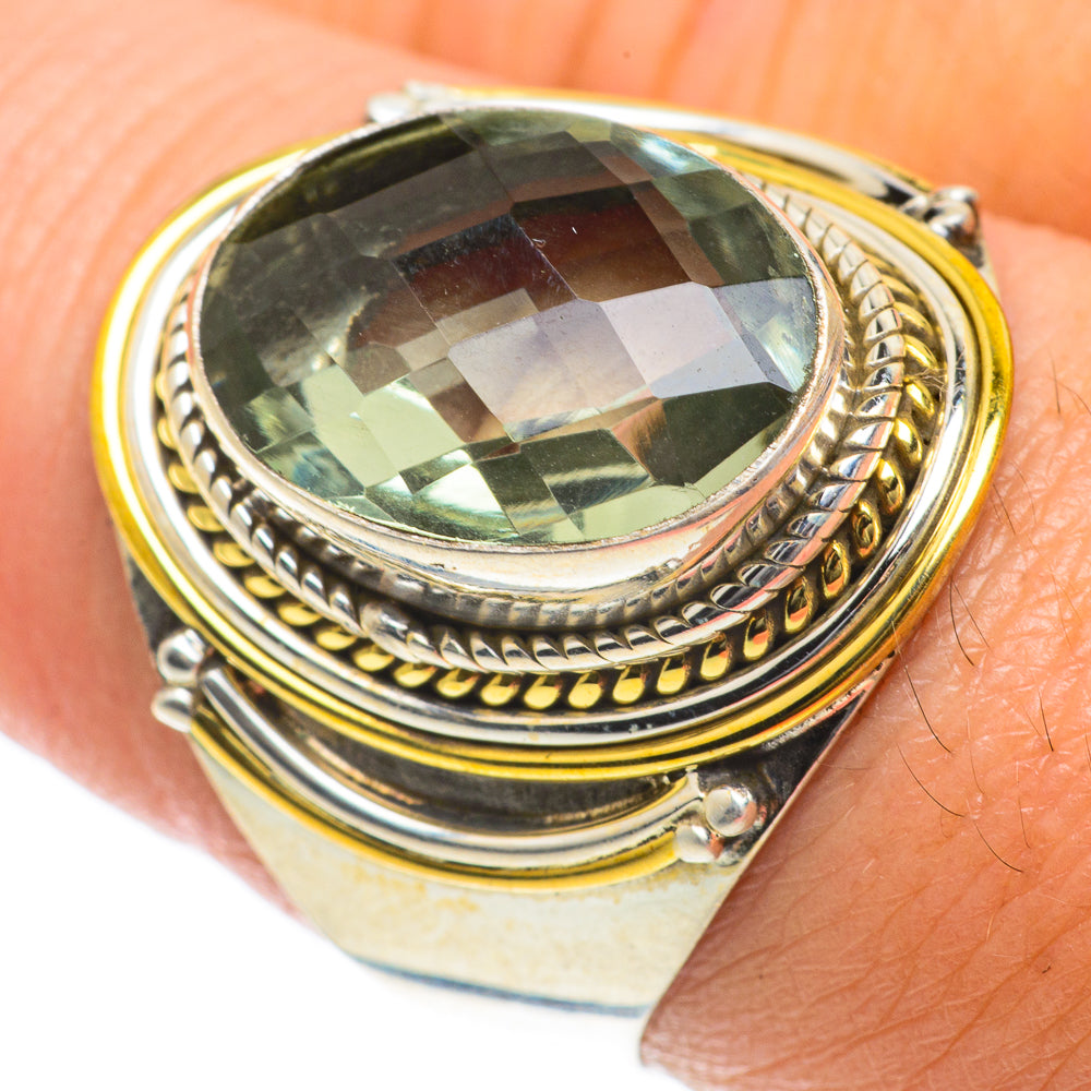 Green Amethyst Rings handcrafted by Anasilvercos - RING64024