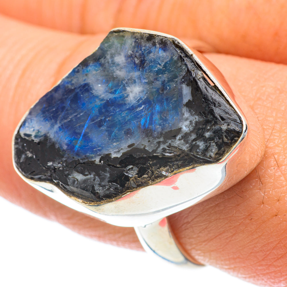 Rainbow Moonstone Rings handcrafted by Anasilvercos - RING64030