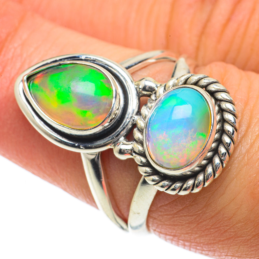 Ethiopian Opal Rings handcrafted by Anasilvercos - RING64041