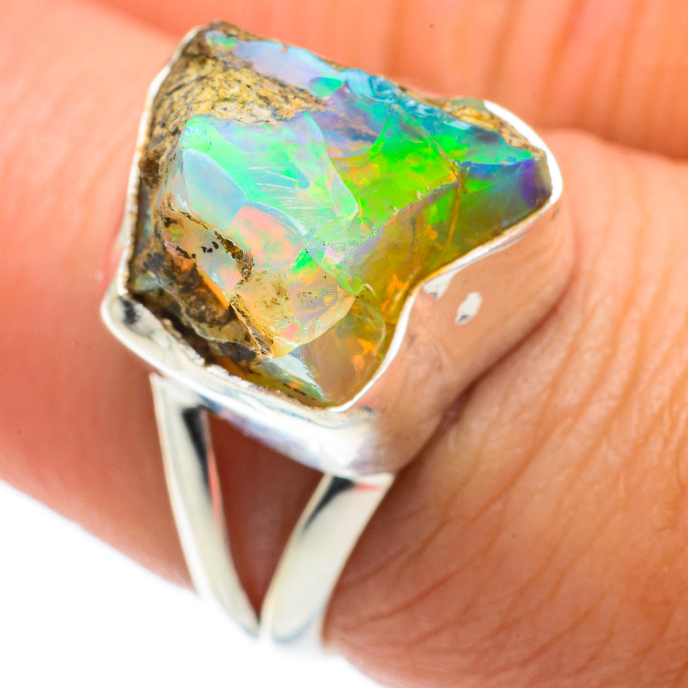 Ethiopian Opal Rings handcrafted by Anasilvercos - RING64052