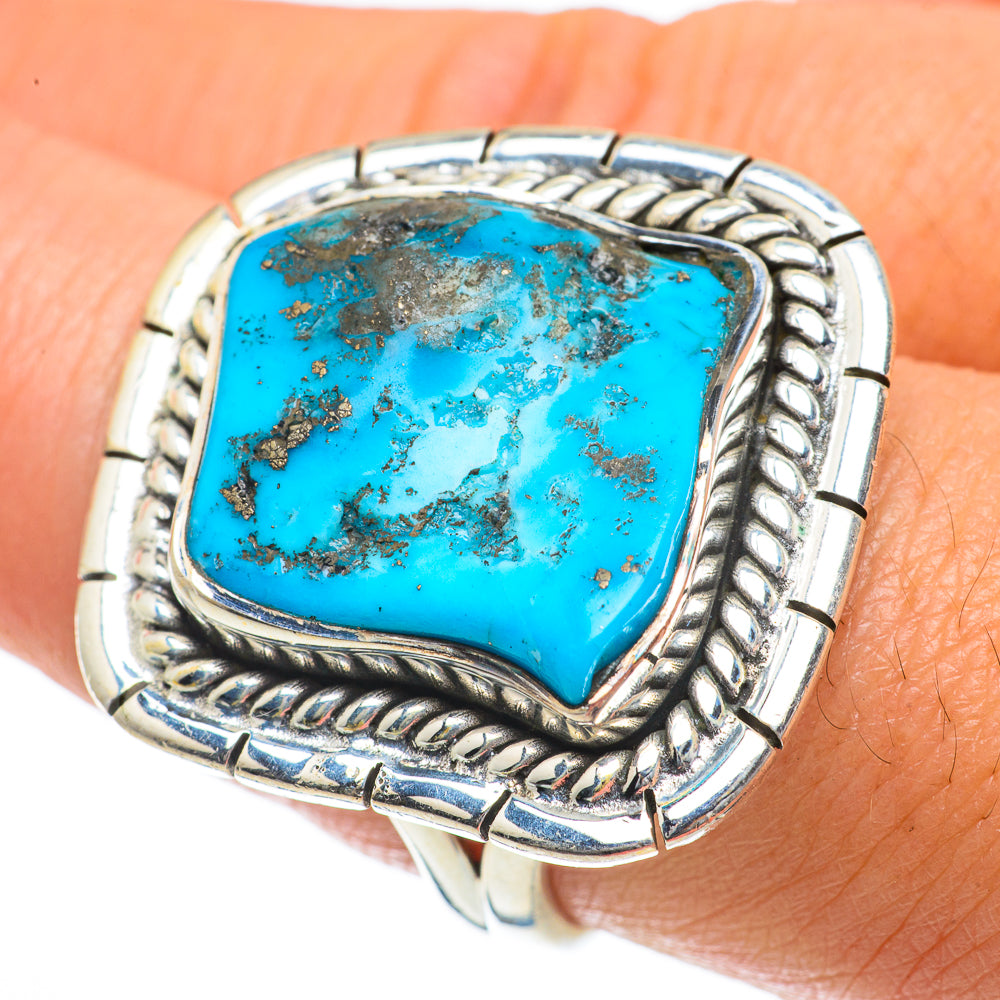 Arizona Turquoise Rings handcrafted by Anasilvercos - RING64083