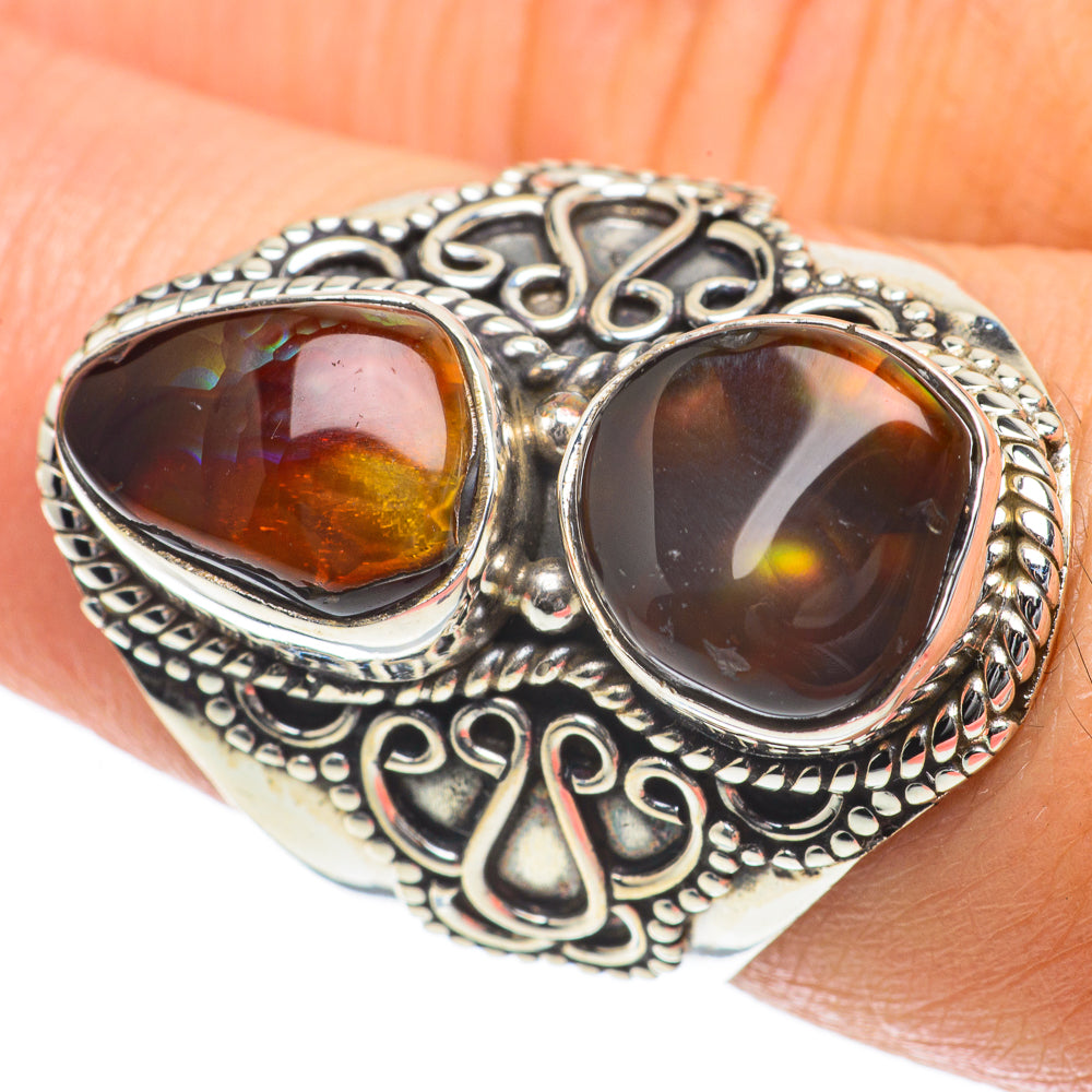 Mexican Fire Agate Rings handcrafted by Anasilvercos - RING64087