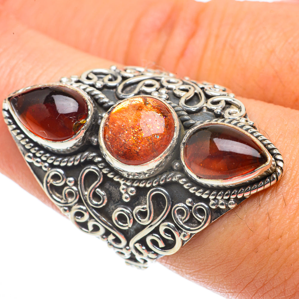 Sunstone Rings handcrafted by Anasilvercos - RING64091