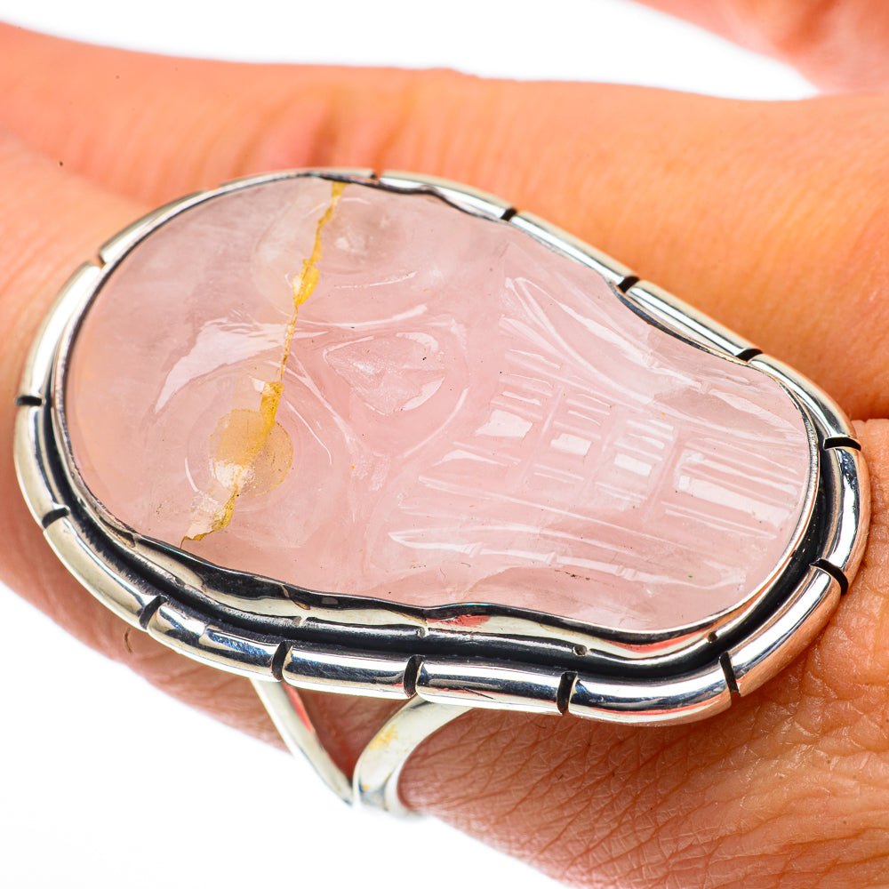 Rose Quartz Rings handcrafted by Anasilvercos - RING64095