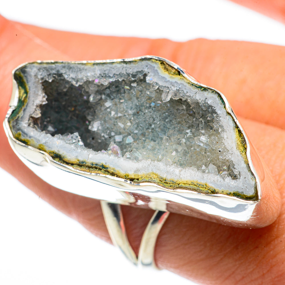 Coconut Geode Slice Rings handcrafted by Anasilvercos - RING64103