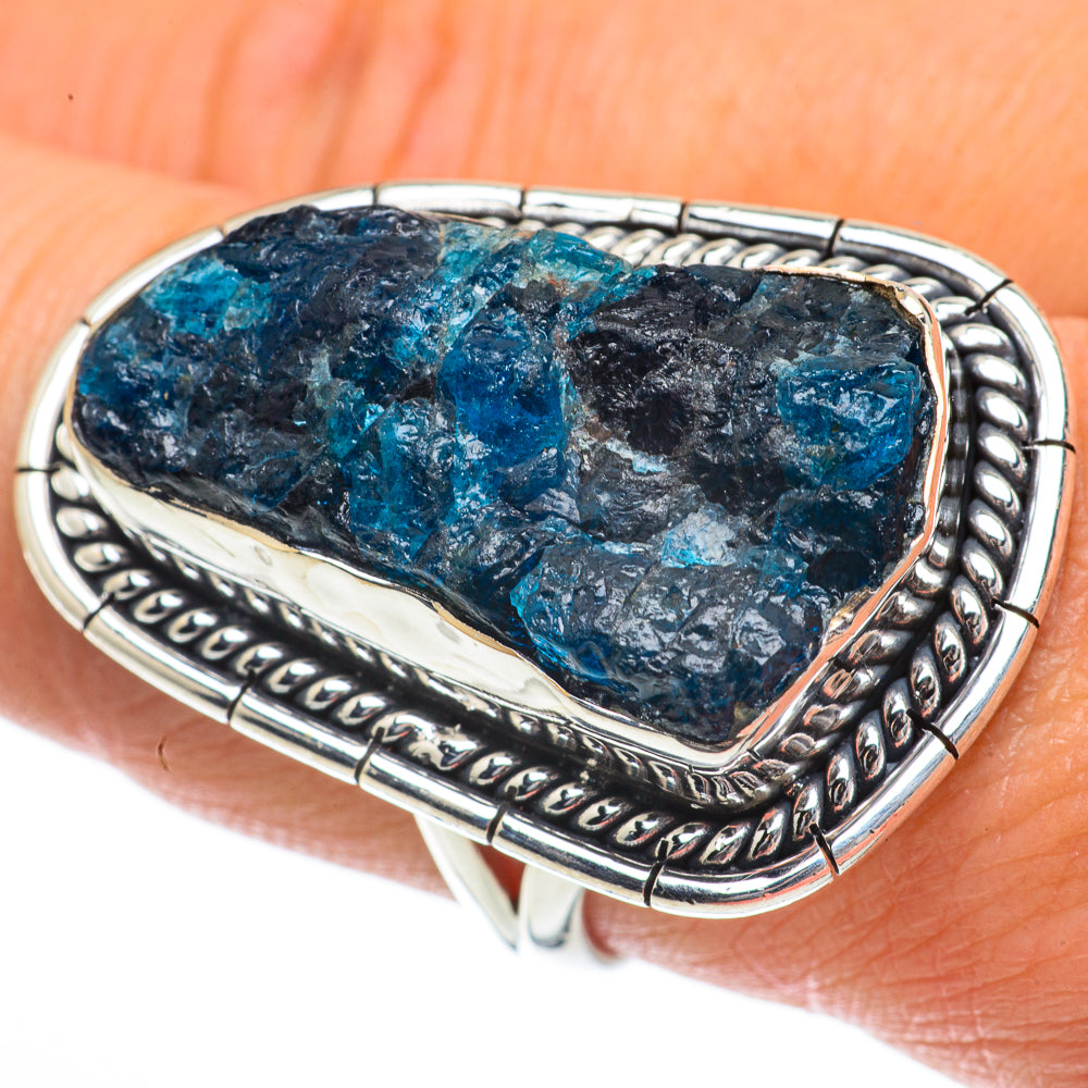 Blue Fluorite Rings handcrafted by Anasilvercos - RING64111