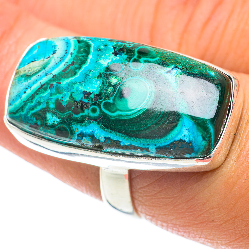 Malachite In Chrysocolla Rings handcrafted by Anasilvercos - RING64113