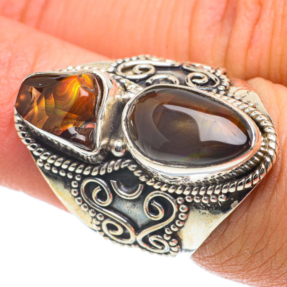 Mexican Fire Agate Rings handcrafted by Anasilvercos - RING64118