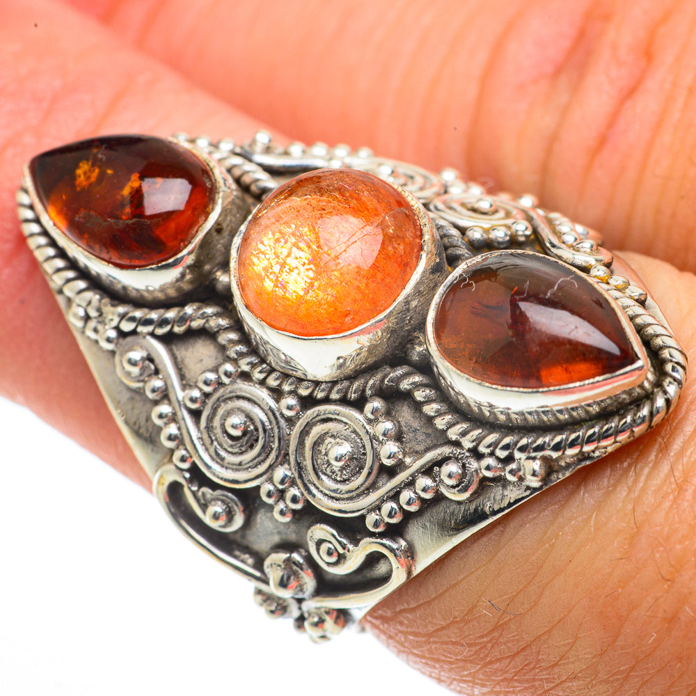 Sunstone Rings handcrafted by Anasilvercos - RING64121