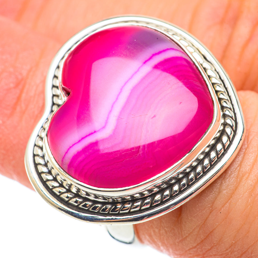 Pink Botswana Agate Rings handcrafted by Anasilvercos - RING64142