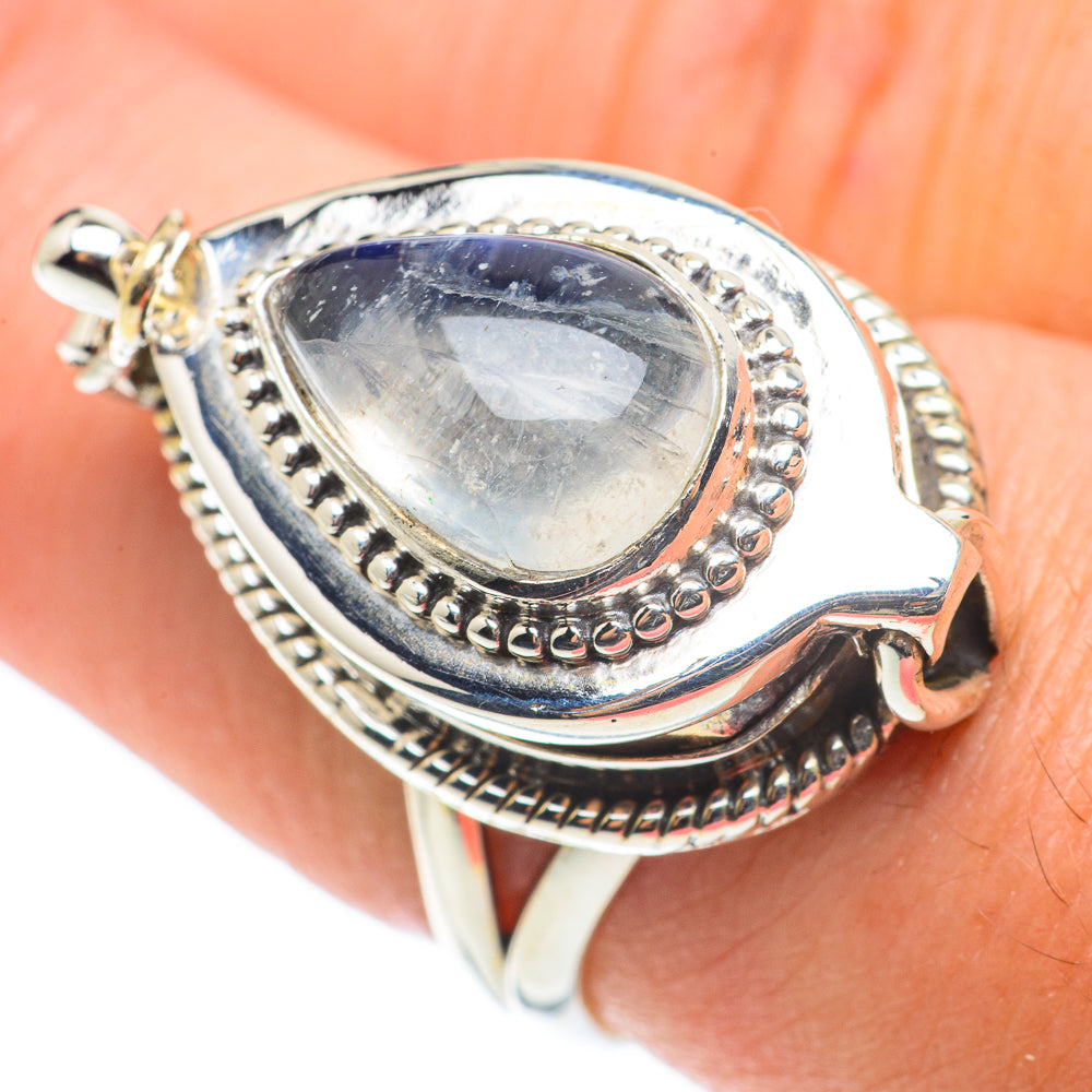 Rainbow Moonstone Rings handcrafted by Anasilvercos - RING64152