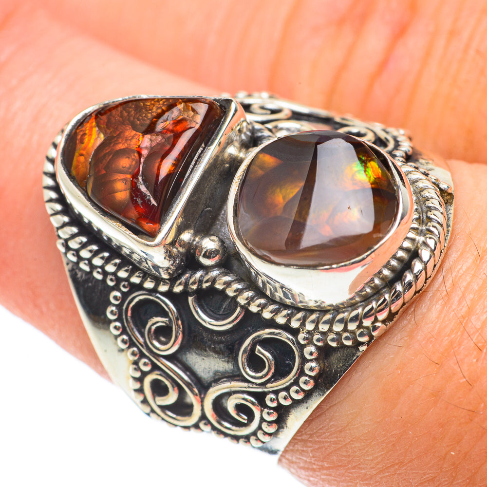 Mexican Fire Agate Rings handcrafted by Anasilvercos - RING64165
