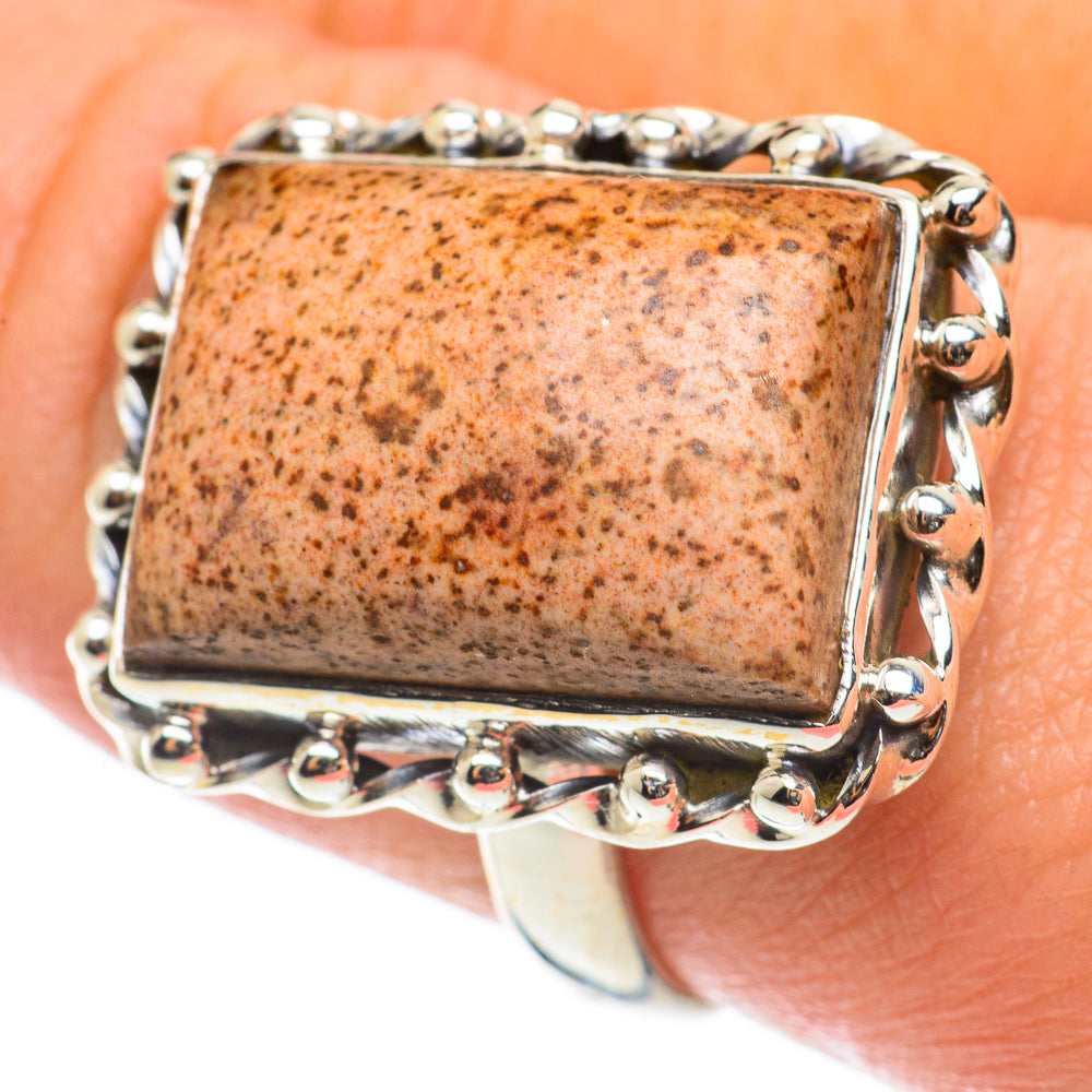 Fossil Coral Rings handcrafted by Anasilvercos - RING64166