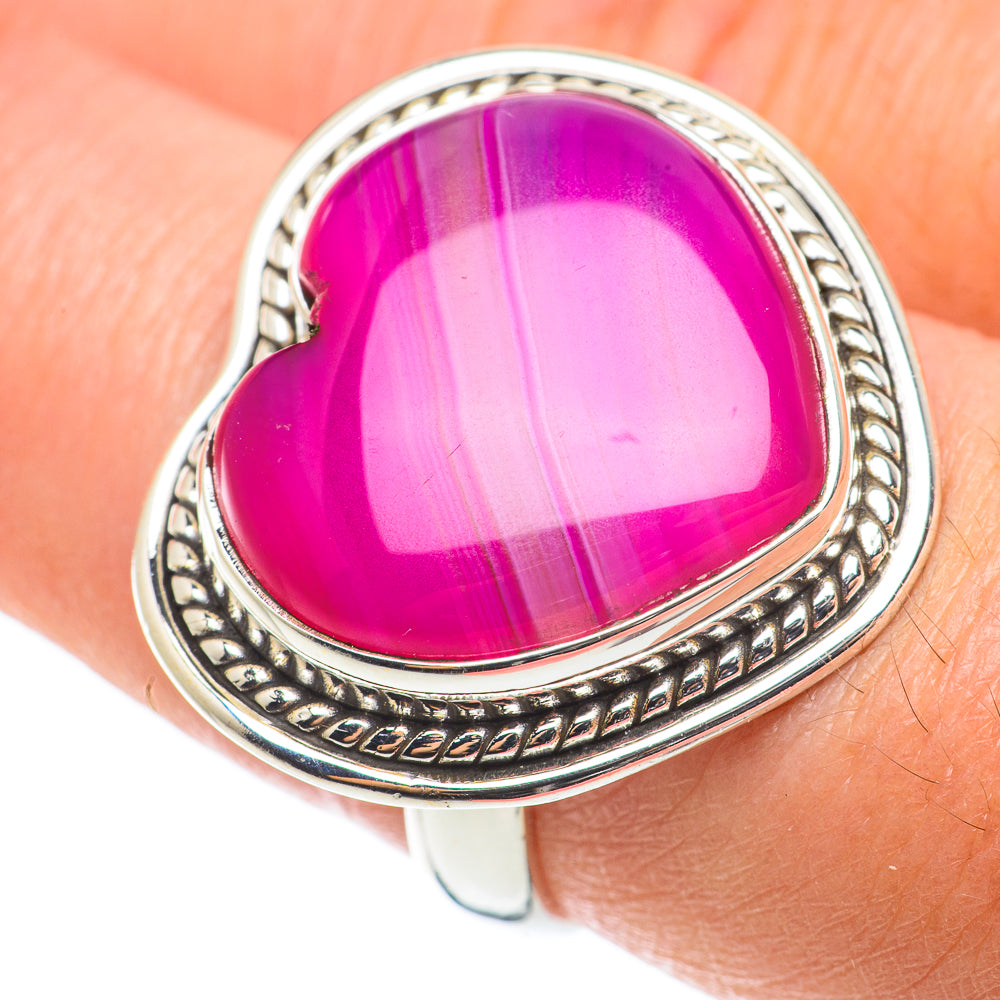 Pink Botswana Agate Rings handcrafted by Anasilvercos - RING64169