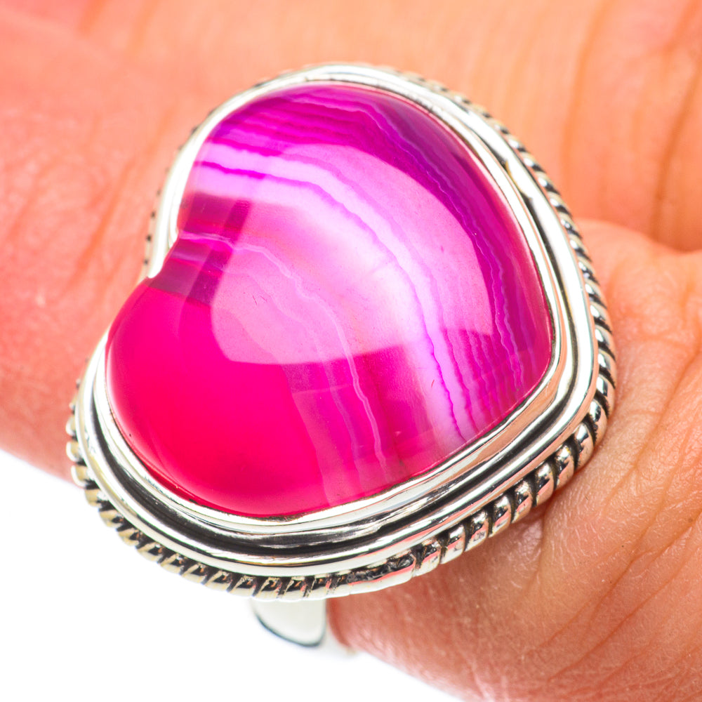 Pink Botswana Agate Rings handcrafted by Anasilvercos - RING64170