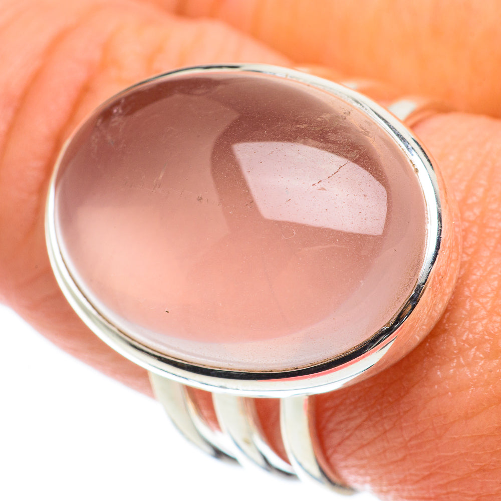 Rose Quartz Rings handcrafted by Anasilvercos - RING64195