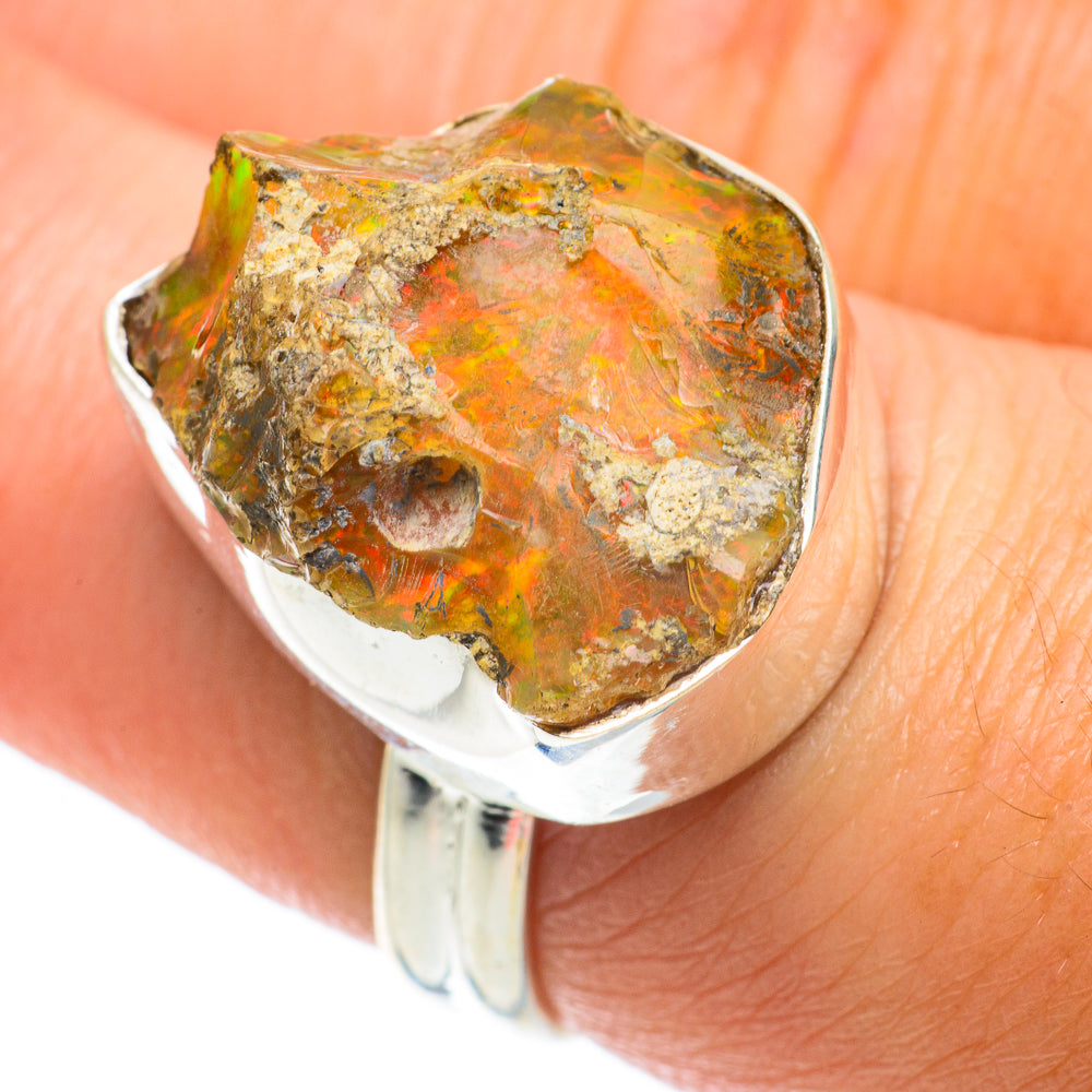 Ethiopian Opal Rings handcrafted by Anasilvercos - RING64207